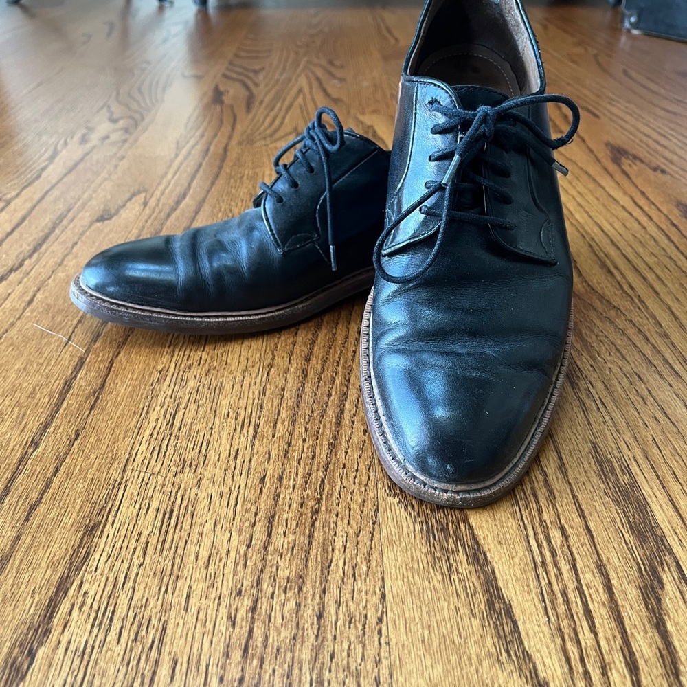 Modern Black Leather Young Men's Shoes